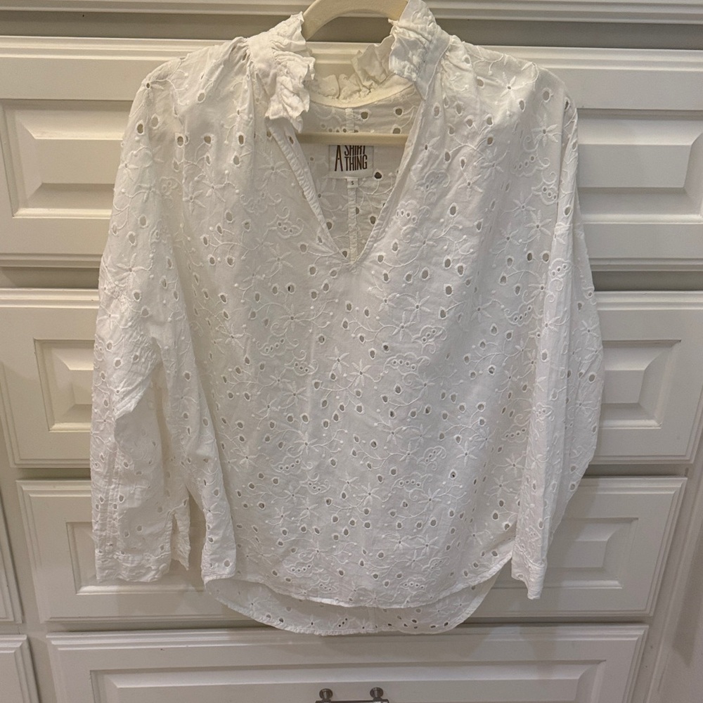 White Eyelet Blouse by A Shirt Thing